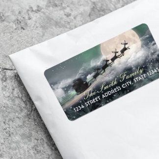 Santa's Midnight Ride Christmas Address Labels