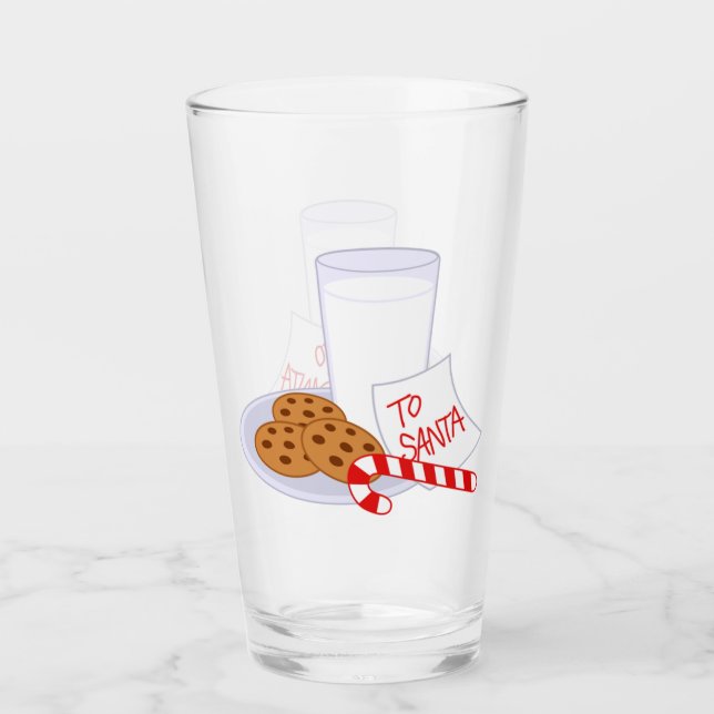 Santa's Milk, Cookies and Candy Glass (Front)