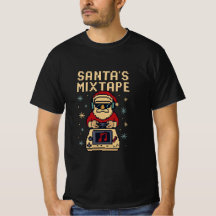 Santa's Mixtape Pixel Art Christmas Gamer 