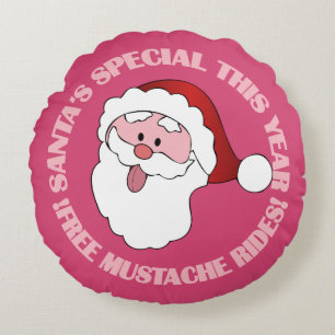 Santa's Moustache Rides custom throw pillow