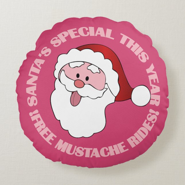 Santa's Moustache Rides custom throw pillow (Front)