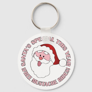 Santa's Moustache Rides key chain