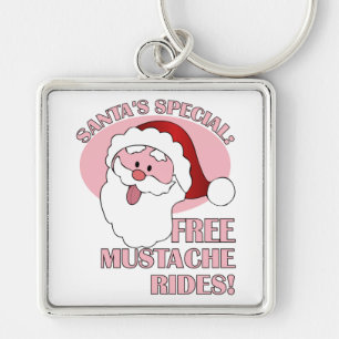 Santa's Moustache Rides key chain