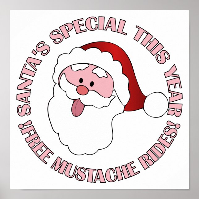 Santa's Moustache Rides poster (Front)