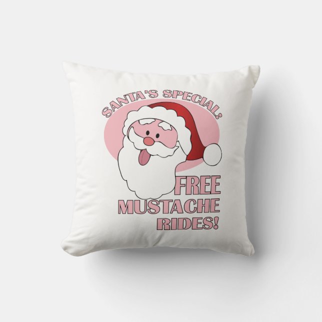 Santa's Moustache Rides throw pillow (Front)