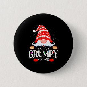 Santa's Mpy Gnome Matching Christmas Pajama  6 Cm Round Badge