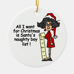 Santa's Naughty Boy List Ceramic Tree Decoration