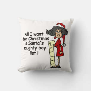 Santa's Naughty Boy List Cushion