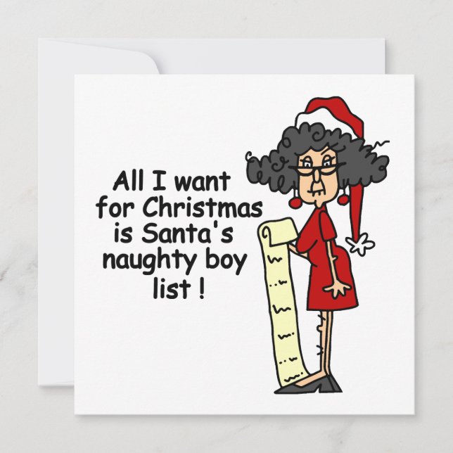 Santa's Naughty Boy List Holiday Card (Front)