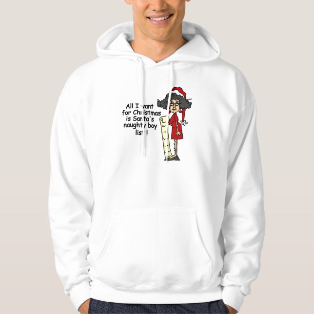 Santa's Naughty Boy List Hoodie (Front)