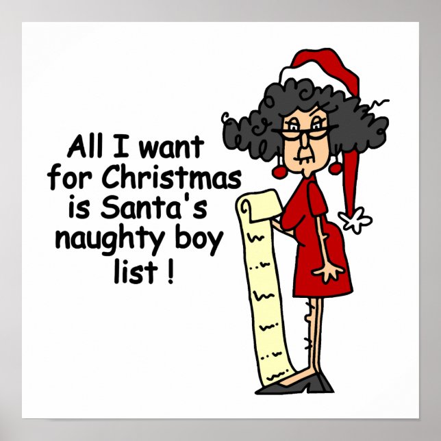 Santa's Naughty Boy List Poster (Front)