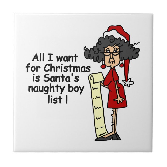 Santa's Naughty Boy List Tile (Front)