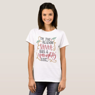 Santa's naughty list Christmas Holiday Funny T T-Shirt