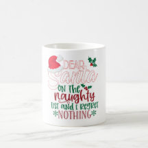 Santa's Naughty List Latte Mug