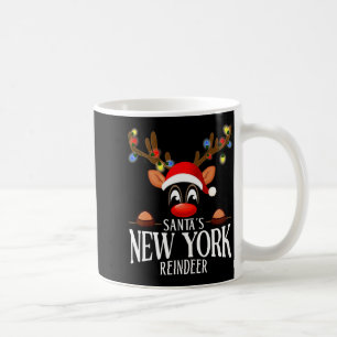Santas New York Reindeer Funny Xmas Matching Pjs Coffee Mug