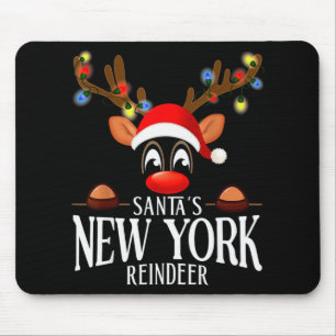 Santas New York Reindeer Funny Xmas Matching Pjs T Mouse Pad