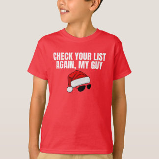 Santa's Nice List Kids Funny Christmas T-Shirt