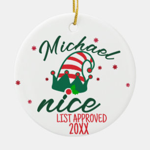Santa's Nice List Ornament - Personalised Name!