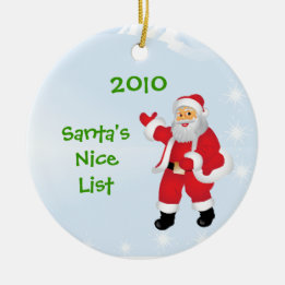 Santa's Nice List Ornament with Customisable Year