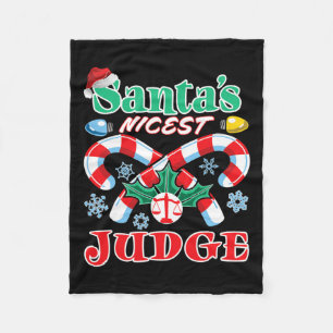 Santa's Nicest Judge Funny Christmas Naughty Nice Fleece Blanket
