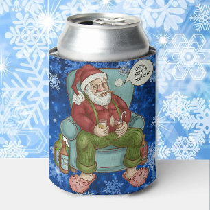 Santa's Night Off Personalise Name Funny Christmas Can Cooler