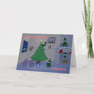 Santa's Ninja Elves Holiday Card