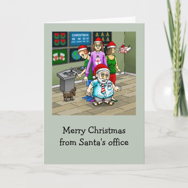Santa's Office Photo Christmas Card (Front)