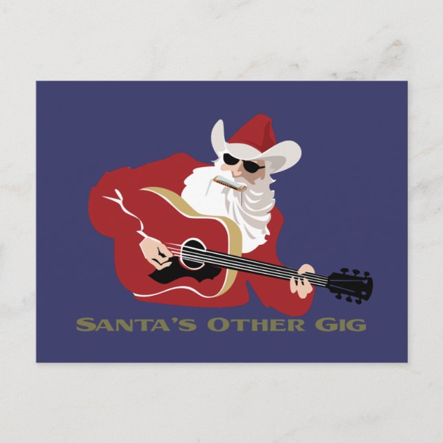 Santa's Other Gig Holiday Postcard (Front)