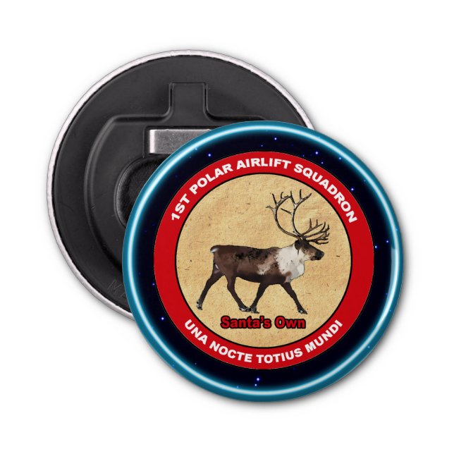 Santa's Own - 1st Polar Airlift Squadron Bottle Opener (Front)