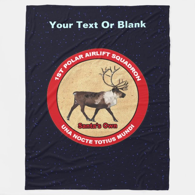 Santa's Own - 1st Polar Airlift Squadron Fleece Blanket (Front)