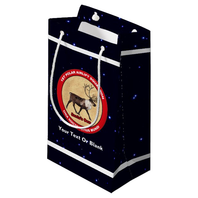 Santa's Own - 1st Polar Airlift Squadron Small Gift Bag (Front Angled)