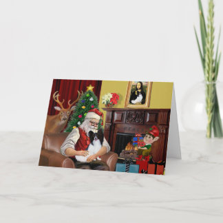Santa's Papillon Holiday Card