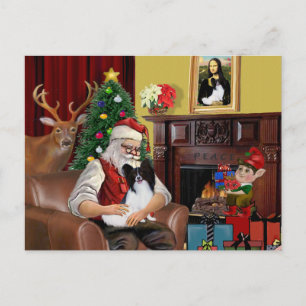 Santa's Papillon Holiday Postcard