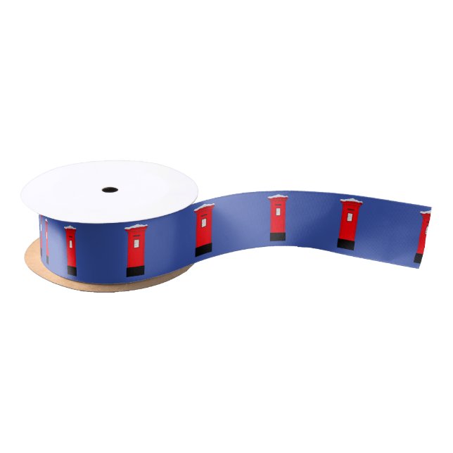 Santas Postbox Satin Ribbon (Spool)