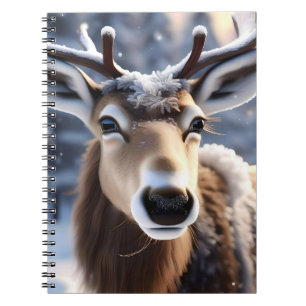 Santas Pretty Close Up Reindeer, Notebook