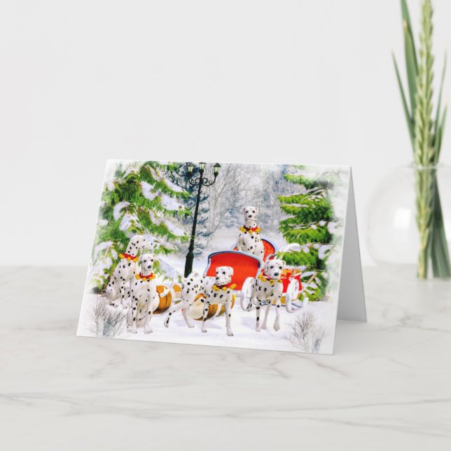 Santa's Real Reindeer are Dalmatian Dogs Card (Front)