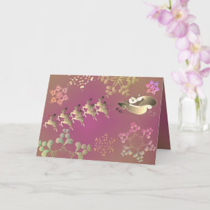 Santa's Reindeer and Snowflakes Card