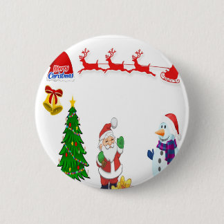 Santa's reindeer car 6 cm round badge