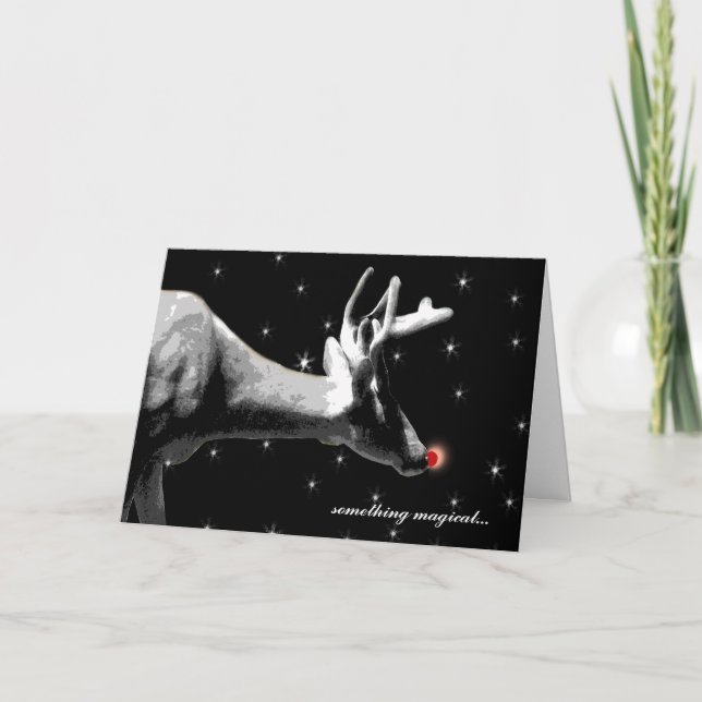 Santa's Reindeer Christmas Holiday Card (Front)