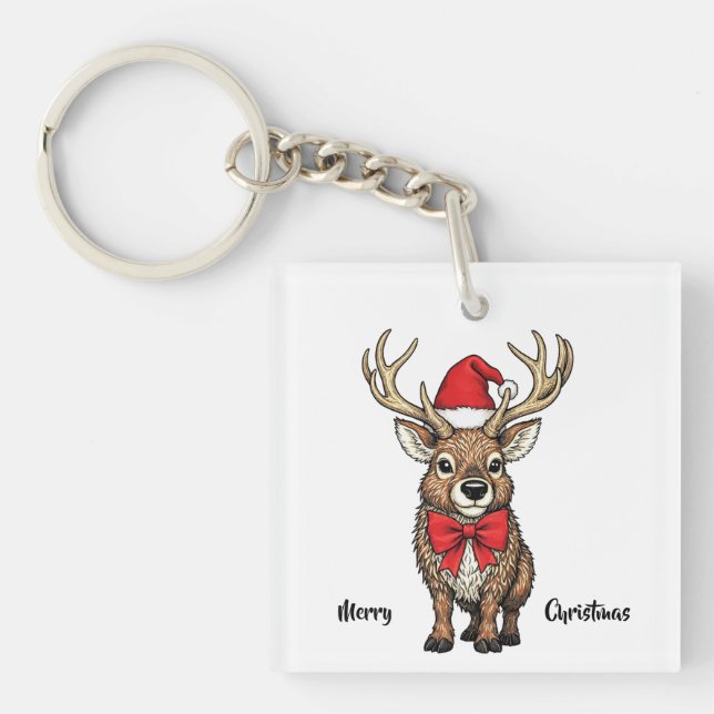 Santa's Reindeer Key Ring (Front)