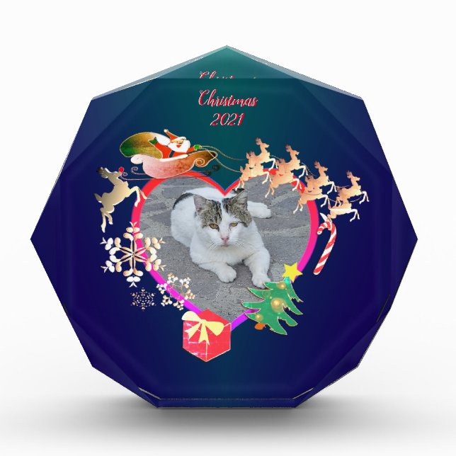 Santa's Reindeer Photo Heart Frame  (Front)