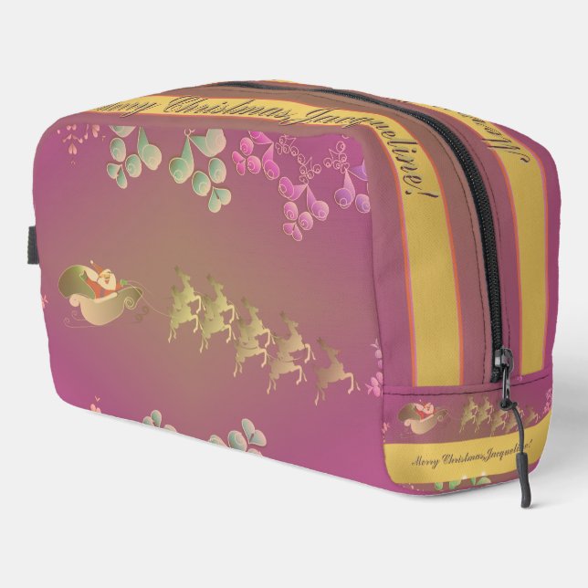 Santa's Reindeer Purple Accesso Dopp Kit (Right Corner)