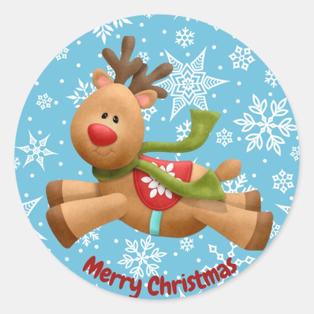 Santa's Reindeer Sticker (Front)