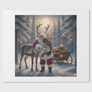 Santa's Reindeer Surprise - A Holiday Whimsy Wrapping Paper