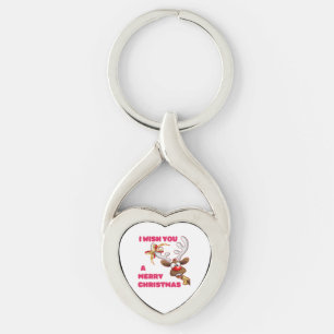 SANTA'S REINDEER WISHES YOU A MERRY CHRISTMAS KEY RING