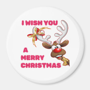 SANTA'S REINDEER WISHES YOU A MERRY CHRISTMAS MAGNET