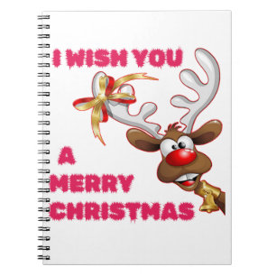 SANTA'S REINDEER WISHES YOU A MERRY CHRISTMAS NOTEBOOK