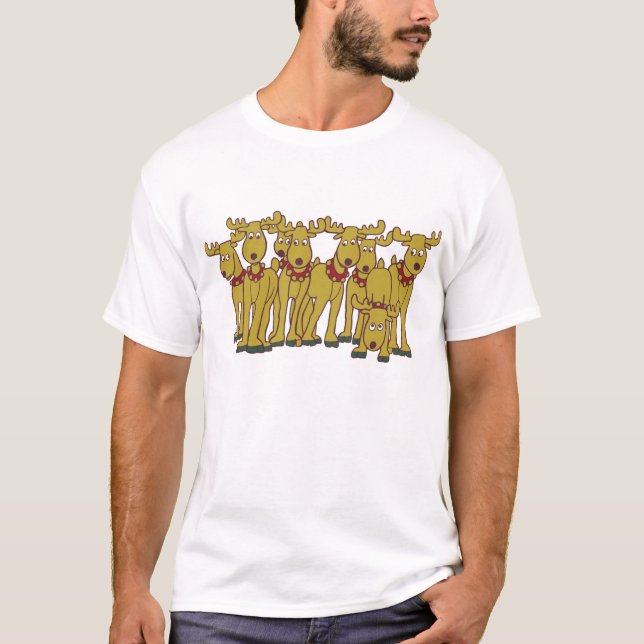 Santa's reindeers T-Shirt (Front)