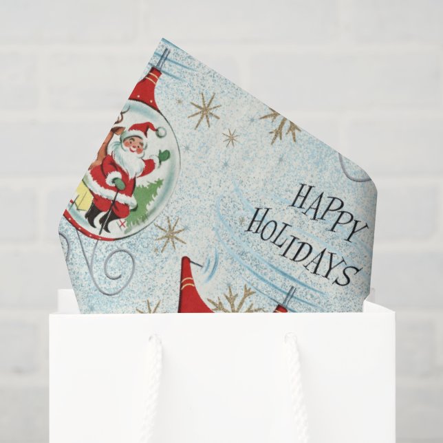 Santa's Retro Rotor Sleigh Tissue Paper (Gift Bag)