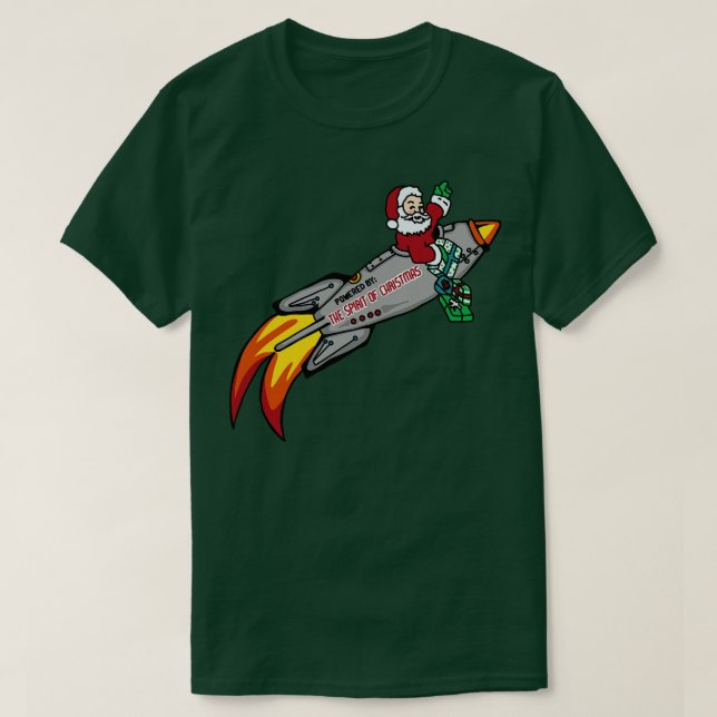Santas Rocket Ship T-Shirt (Design Front)